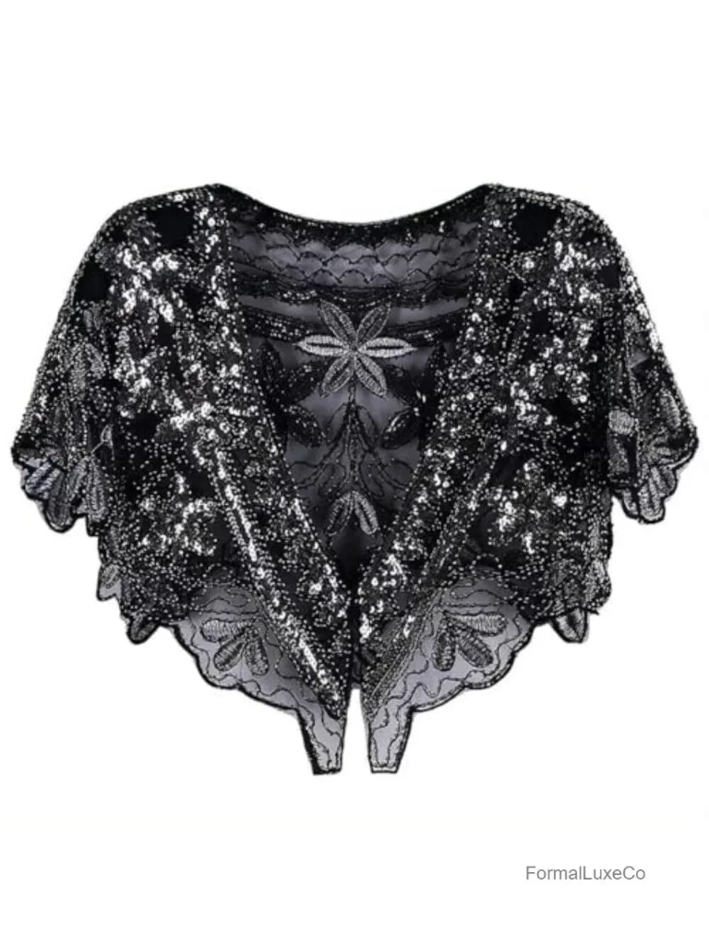 Sequin Beaded Handmade Shawl Wrap for Wedding Evening Party